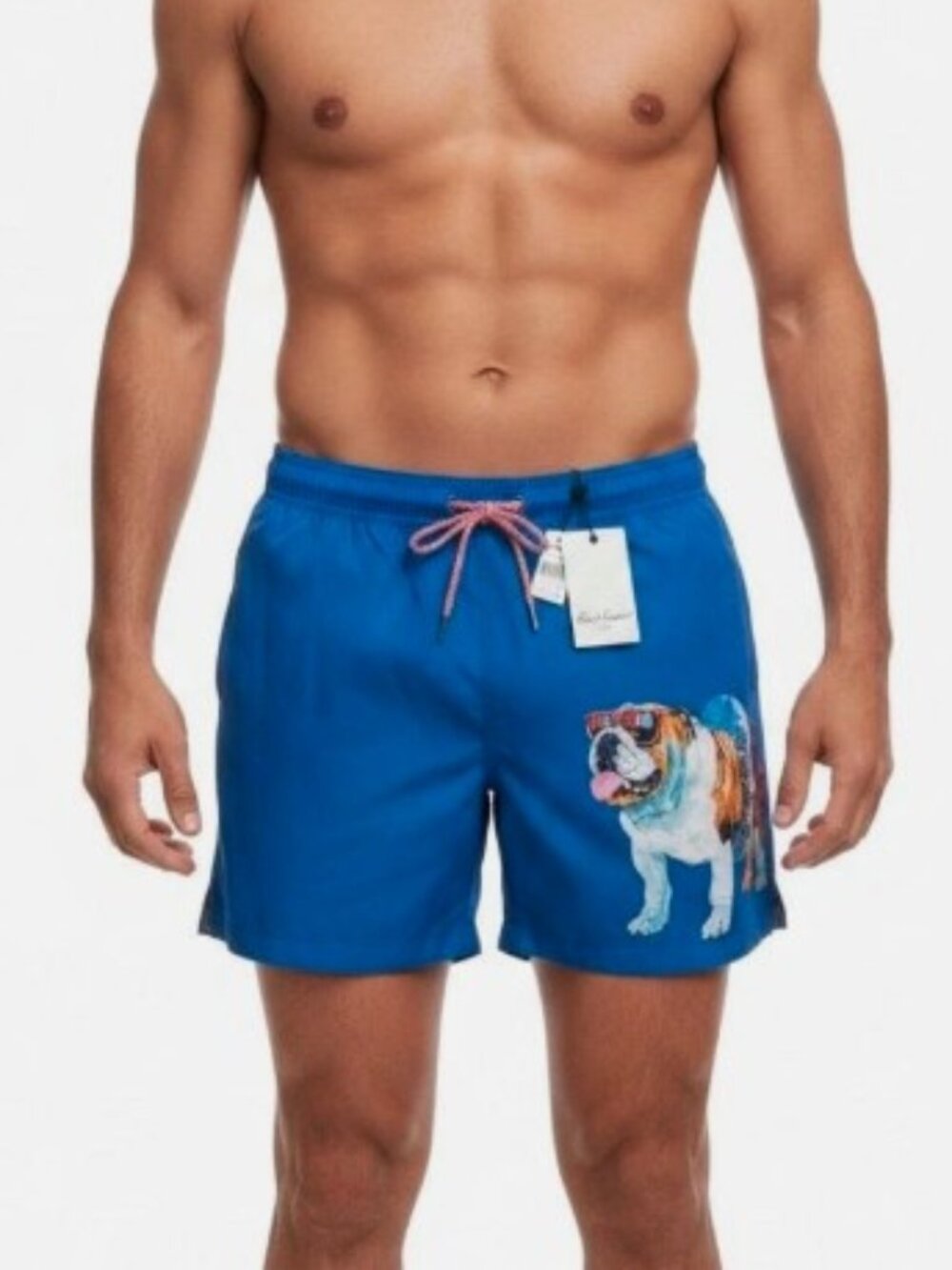 NWT ROBERT GRAHAM BULLDOG LINED BLUE SWIM BOARD SHORTS TRUNKS SZ MEDIUM $98